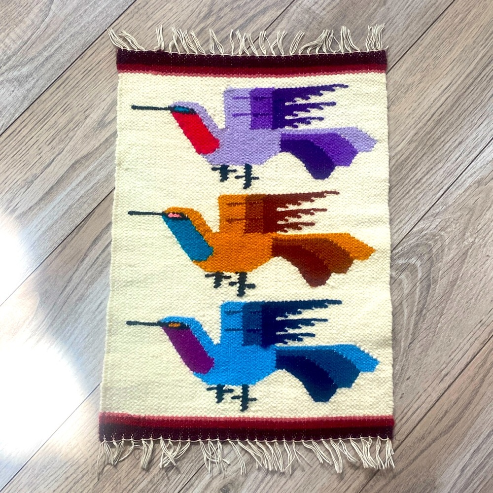 Peruvian Woven Bird Mini Tapestry